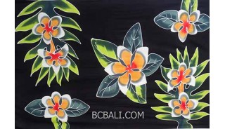 rayon sarong handpainting flower black color made in bali